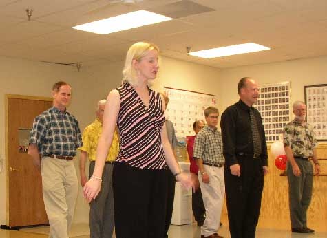 Linda teaching - who's the blonde?